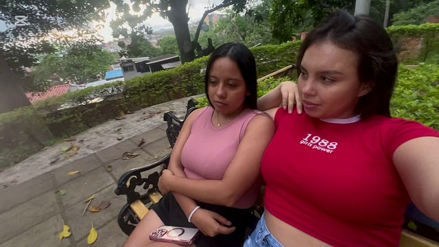 My friend invites me to her apartment to try my tits