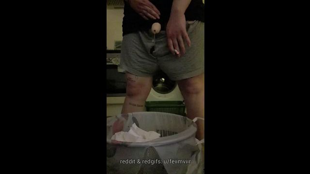 lazy piss in trash can