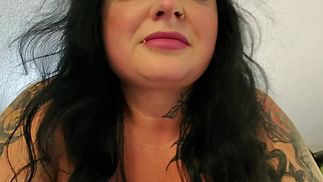 Curvy Redhead Allie Darlin Worships my Huge BWC Then I Cum All Over Her Massive Tits