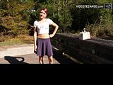 cute 19 year Justine does a new porn casting with sex toys