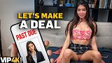 VIP4K. Sexy 18-year-Old Brunette gets fucked Hard in the Office to secure a Loan