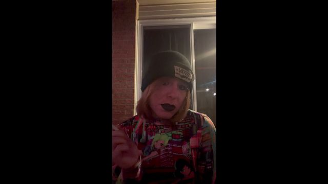 Dolled up Sissy Emo Slut Smoking Fetish