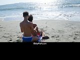 Three Latino boys team up for a bareback twink threesome in the backyard!