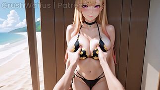 Hentai 3D Naughty Marin Kitagawa Shizuku Cosplay Bitch Gets Fucked Hard From Behind Doggystyle Spanked Ass While Screaming Pleasure In 3D Hentai