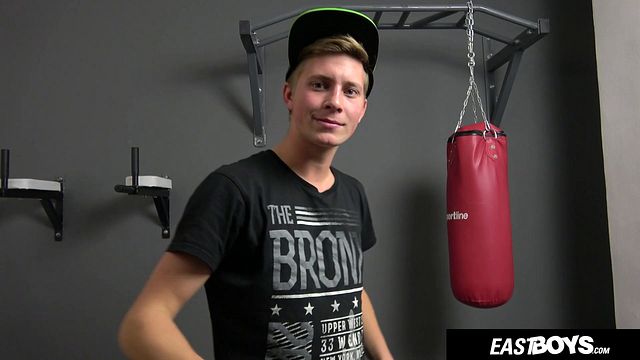 Blond Czech Twink Flexing Big Dick