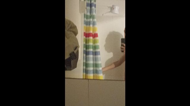 Taking a shower Big cock hairy