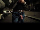 Risky walking naked and pissing in pubic