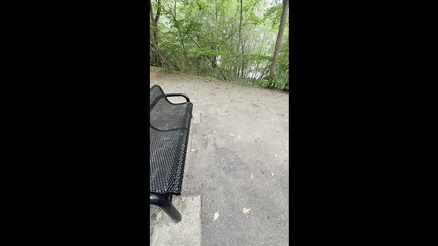 Big dick jerking in public