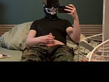SPIDER MAN jerking off and cum while buzzing in ass