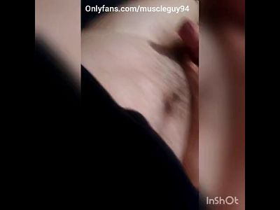 muscular guy is jerking off at home with his dick