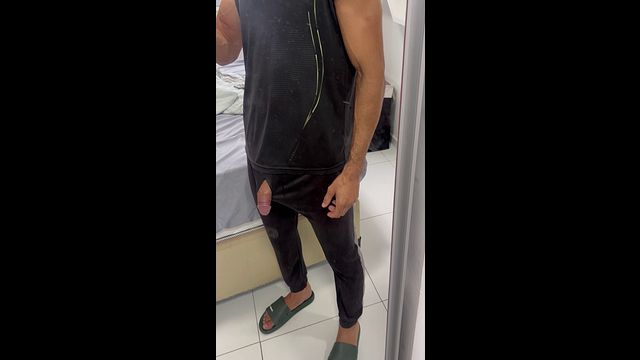Daddy’s huge 9-inch cock loves ripped pants so guys can stare