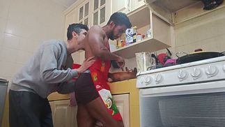 Black guy got excited during massage and couldn’t hide his boner